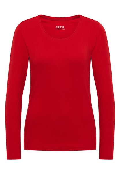Basic Langarm Shirt mit Rundhals