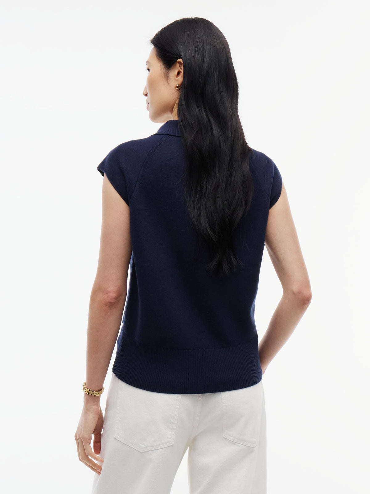COTTON FULL NEEDLE POLO VEST
