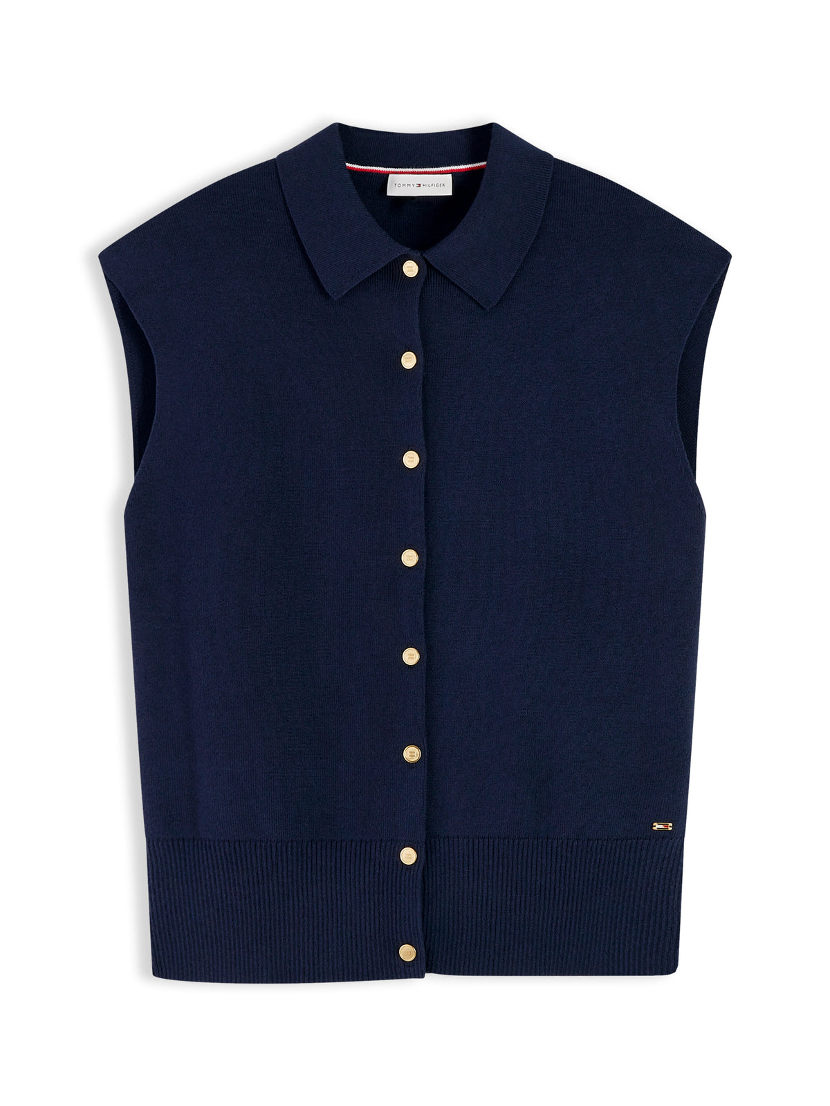 COTTON FULL NEEDLE POLO VEST