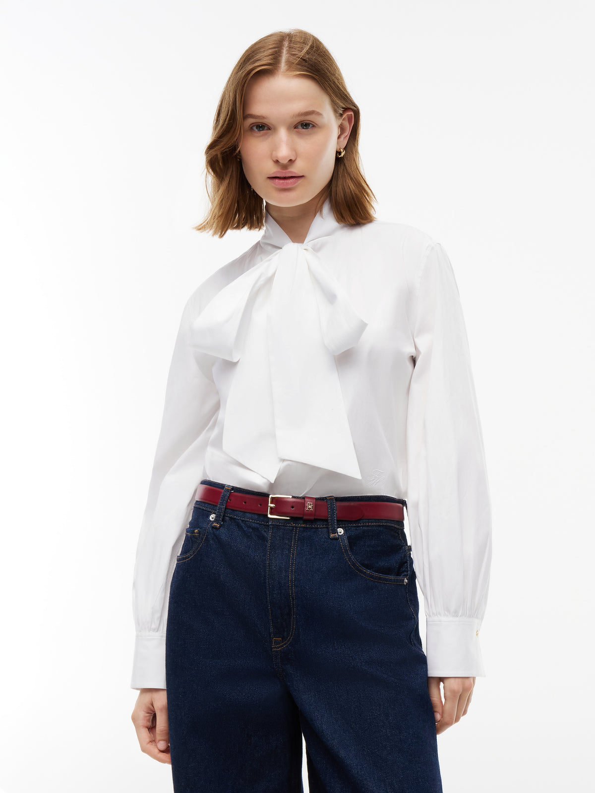 POPLIN BOW TIE LS SHIRT