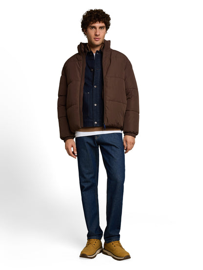 Relaxed Fit Puffer-Jacke mit Stehkragen