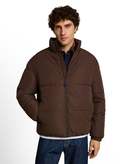 Relaxed Fit Puffer-Jacke mit Stehkragen