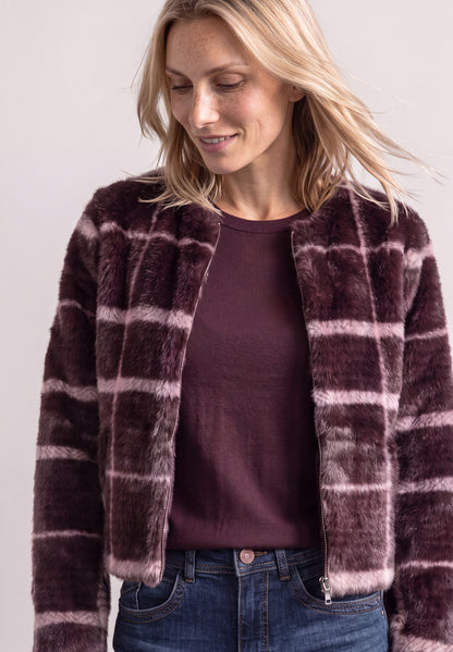 Jacke aus Fake Fur mit Muster