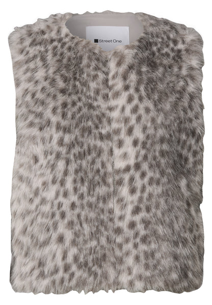 Fake-Fur Weste mit Zipper und Taschen
