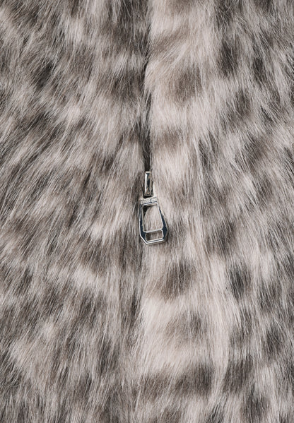 Fake-Fur Weste mit Zipper und Taschen