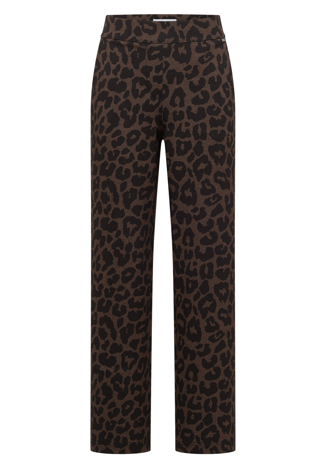 High Waist Straight Leg Hose mit Leo-Muster