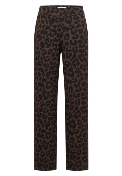 High Waist Straight Leg Hose mit Leo-Muster