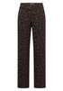 High Waist Straight Leg Hose mit Leo-Muster