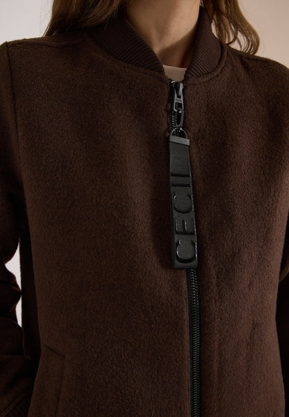 Langer Blouson mit Wollanteil