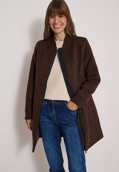 Langer Blouson mit Wollanteil