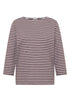 3/4-Arm Shirt mit Boat Neck und Streifen