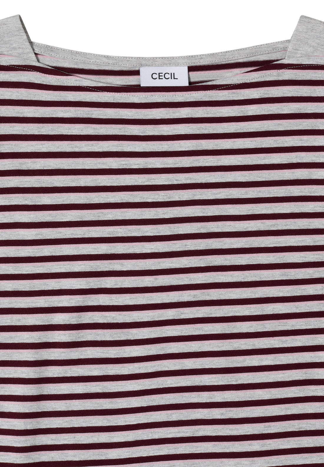 3/4-Arm Shirt mit Boat Neck und Streifen