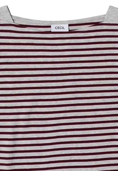 3/4-Arm Shirt mit Boat Neck und Streifen