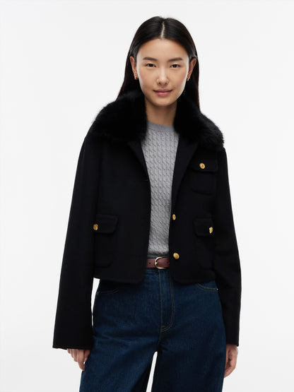 DF WOOL LADY JACKET WITH FUR