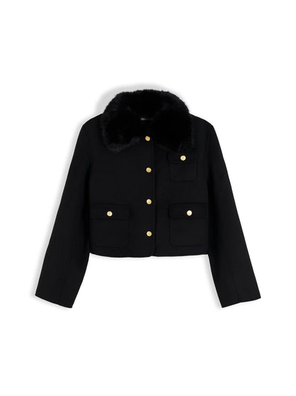 DF WOOL LADY JACKET WITH FUR