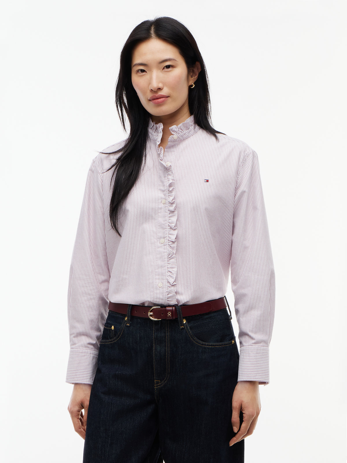 OXFORD RUFFLES RELAXED LS SHIRT