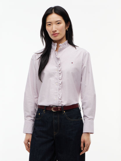 OXFORD RUFFLES RELAXED LS SHIRT