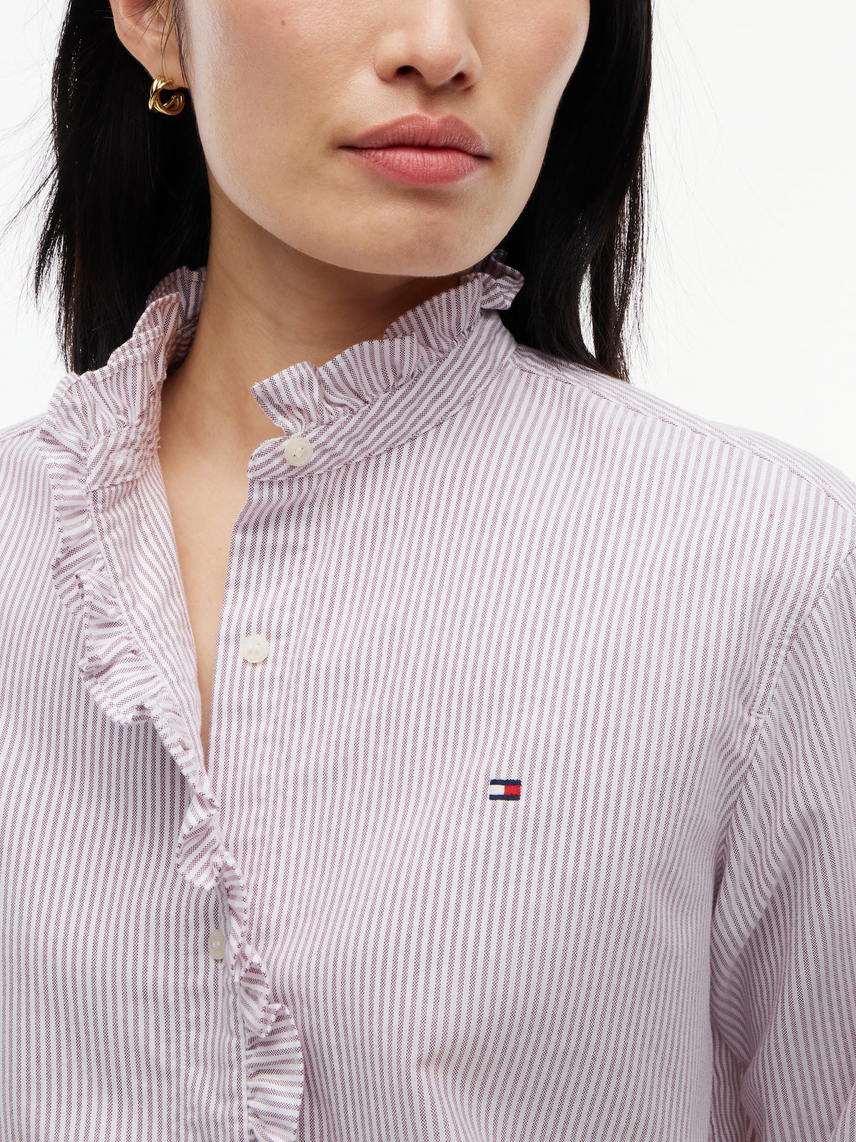 OXFORD RUFFLES RELAXED LS SHIRT