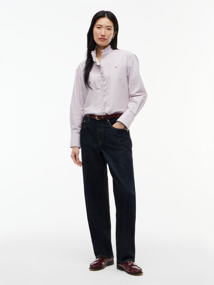OXFORD RUFFLES RELAXED LS SHIRT