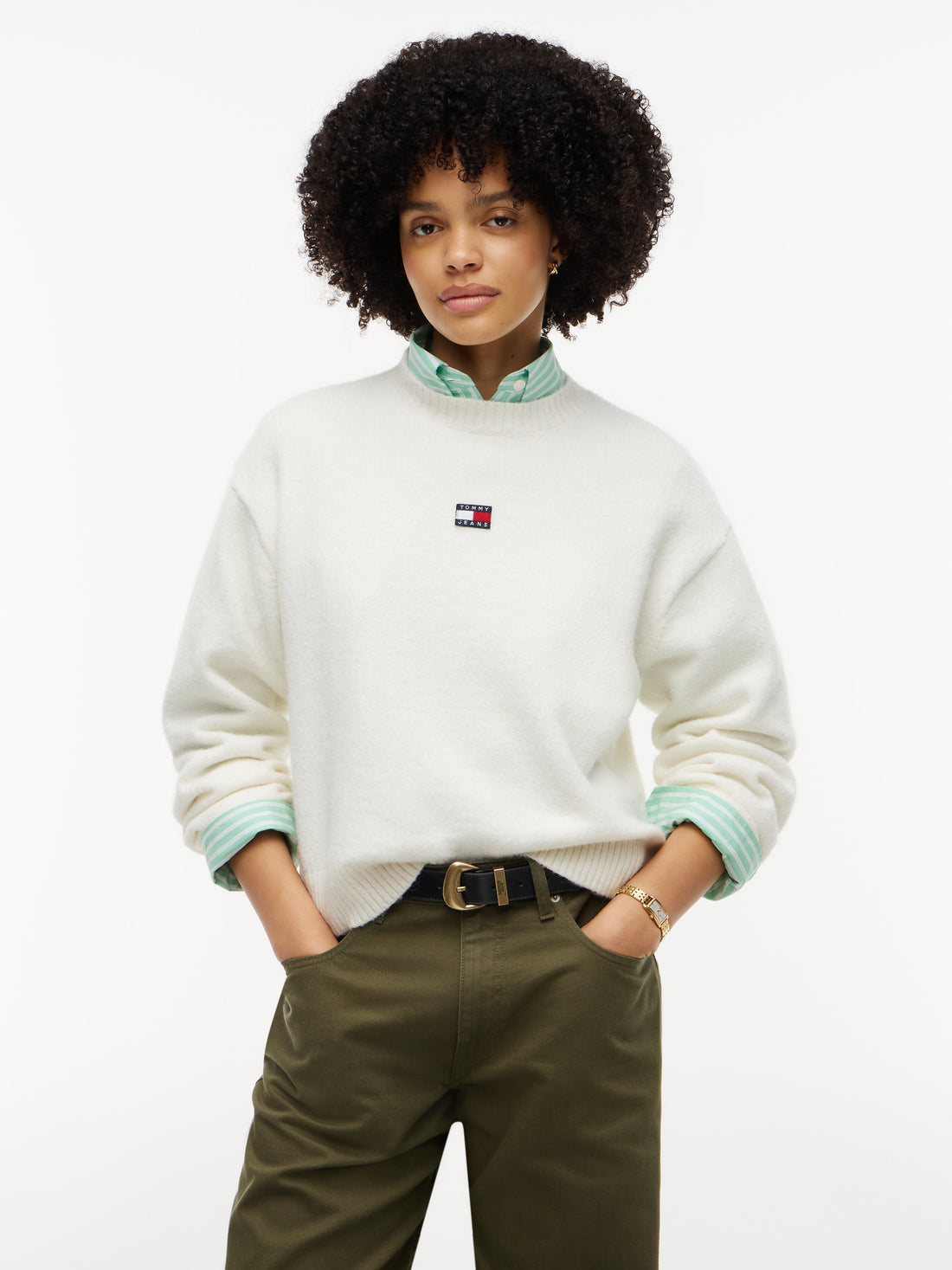 TJW FLUFFY BADGE SWEATER EXT