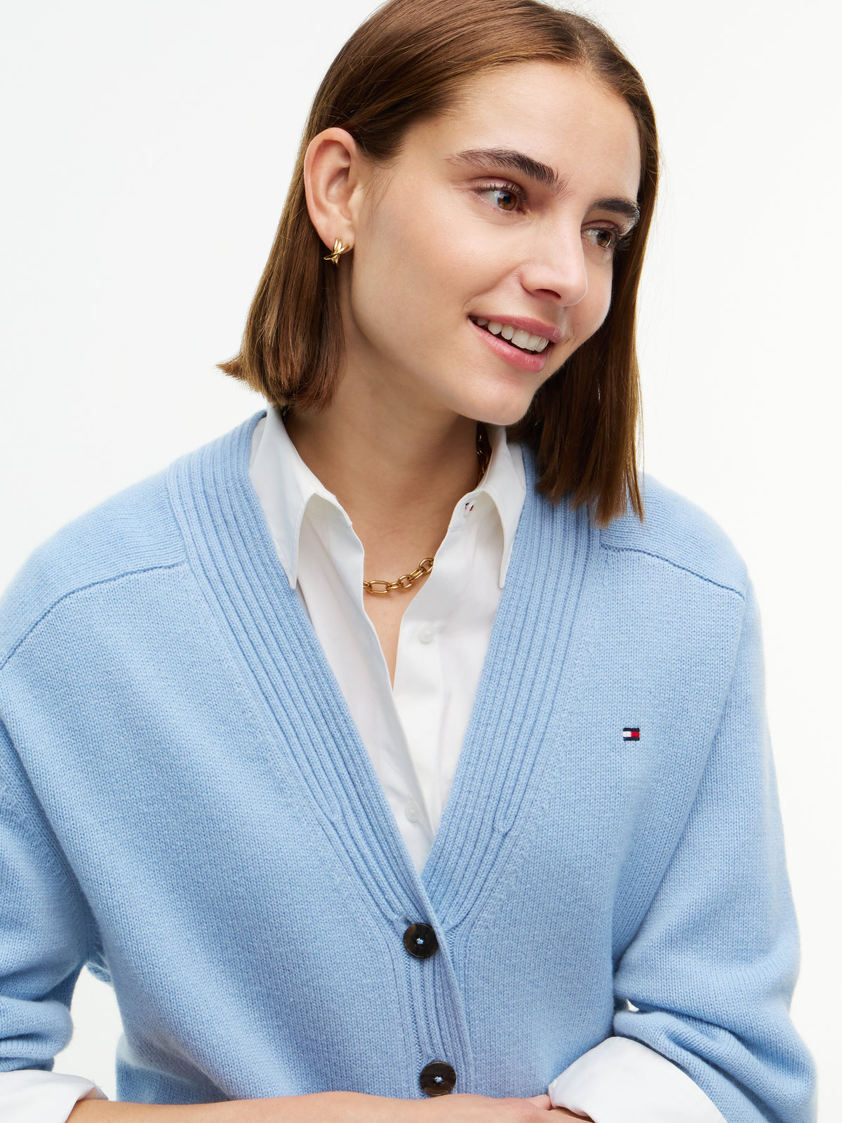 SOFT WOOL V-NK CARDIGAN BUTTONS