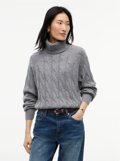 SOFT WOOL CABLE ROLL-NK LS SWT