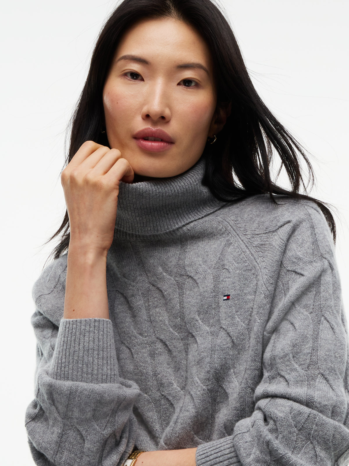 SOFT WOOL CABLE ROLL-NK LS SWT
