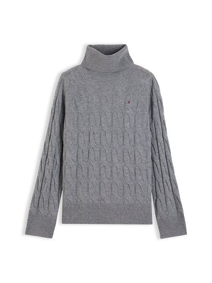 SOFT WOOL CABLE ROLL-NK LS SWT