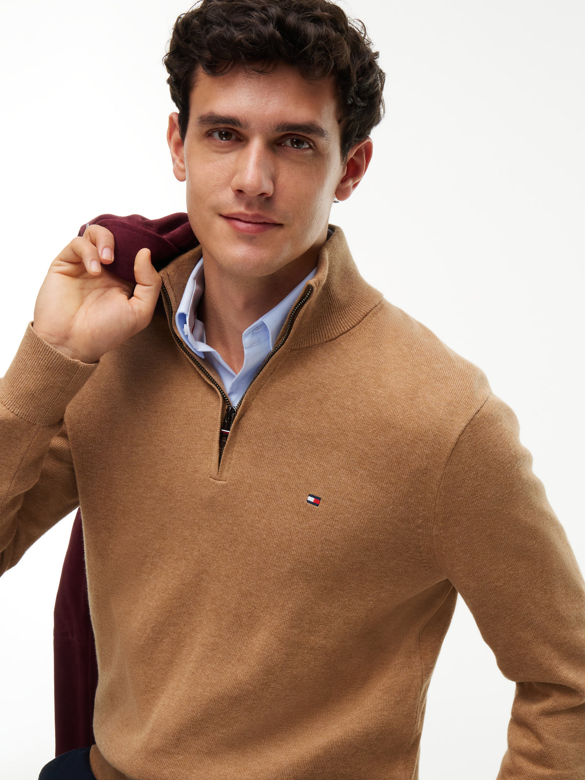 PIMA ORG CTN CASHMERE ZIP MOCK