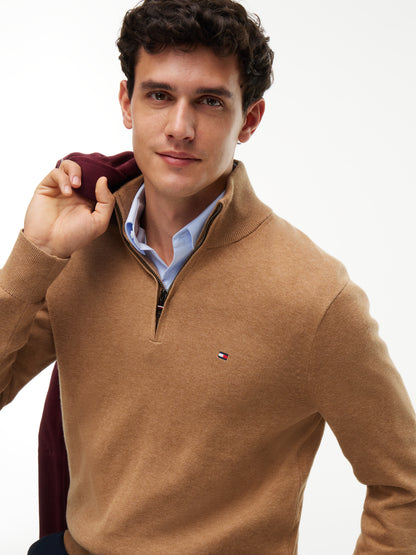 PIMA ORG CTN CASHMERE ZIP MOCK
