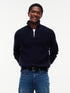 FISHERMAN RIB ZIP MOCK