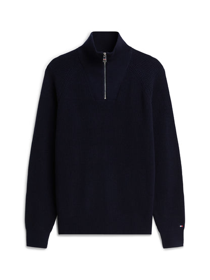 FISHERMAN RIB ZIP MOCK