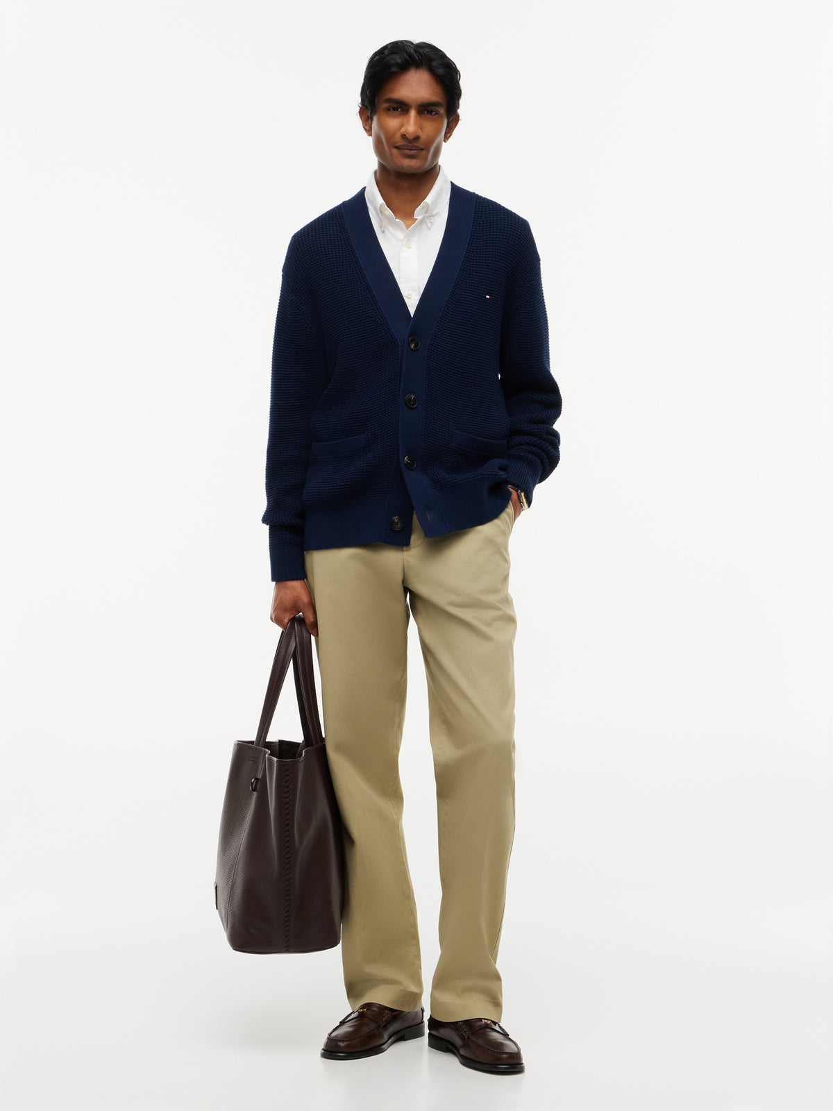 WAFFLE STRUCTURE CARDIGAN