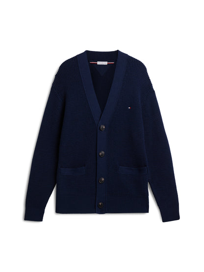 WAFFLE STRUCTURE CARDIGAN