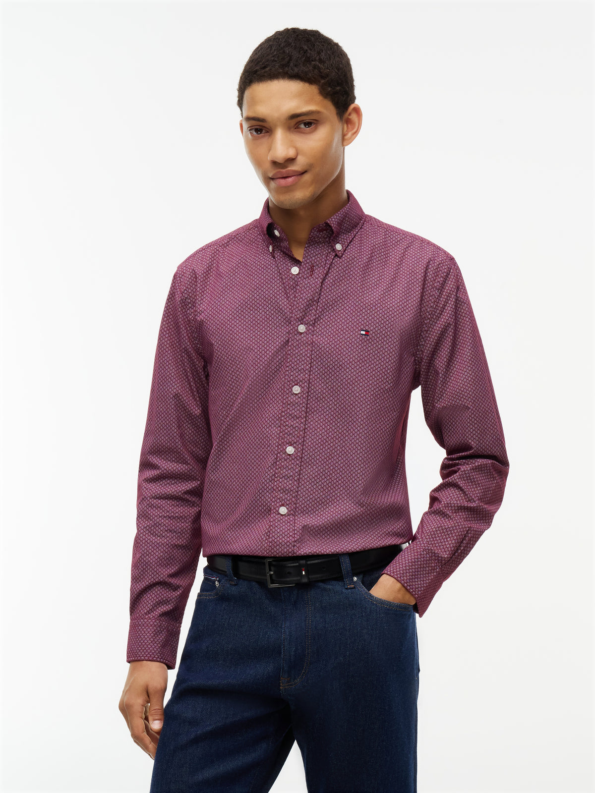FLEX POPLIN GEO PRINT RF SHIRT