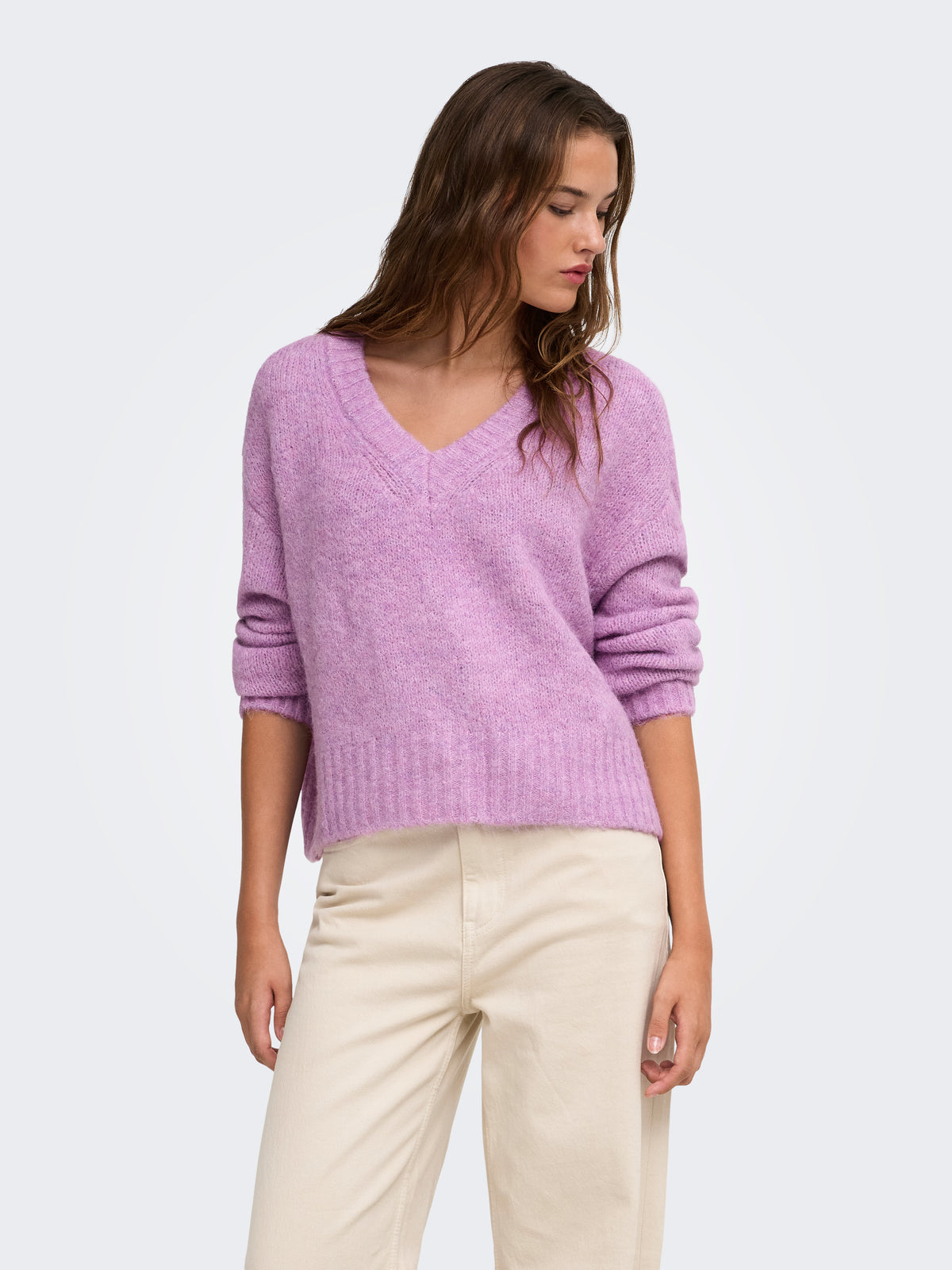 ONLFIONA LS LOOSE V-NECK KNT