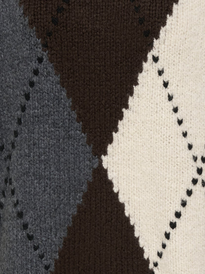 ONLCOZY LS ARGYLE O-NECK KNT