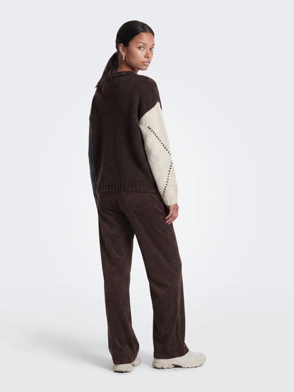 ONLCOZY LS ARGYLE O-NECK KNT