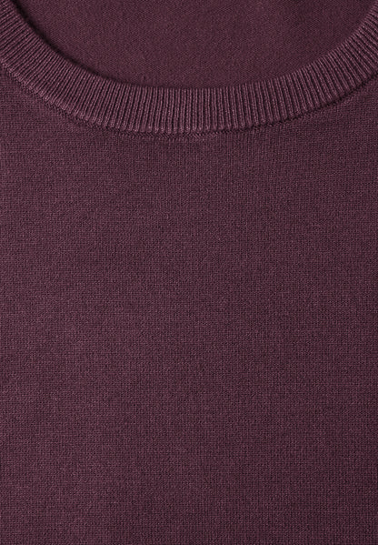 Kurzarm Pullover mit Rundhals in Unifarbe