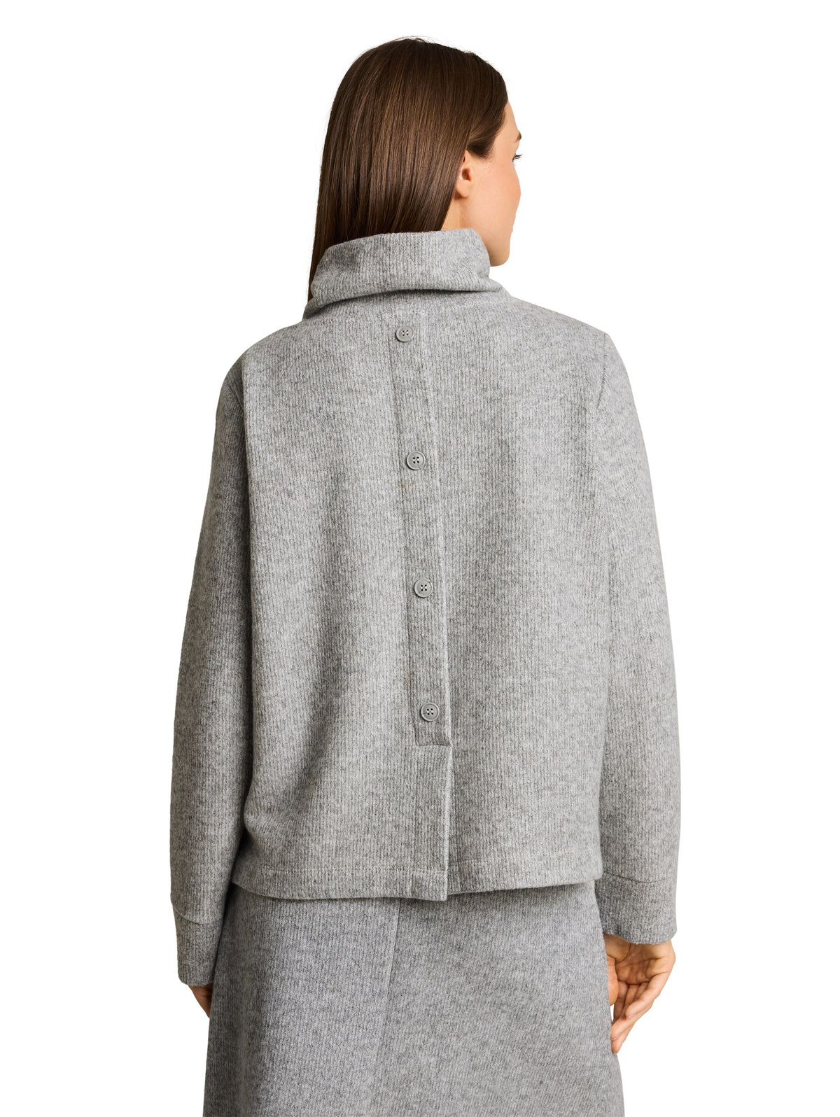 Cosy Sweatshirt mit Deko-Knopfleiste