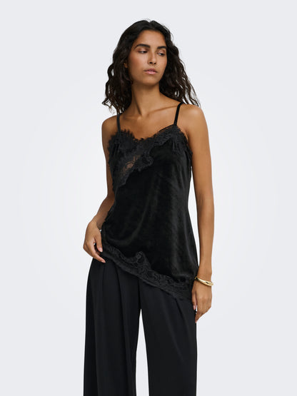 JDYVALERIE S/L VELVET LACE TOP JRS