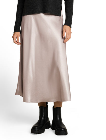 Fitted Satin Midi-Rock