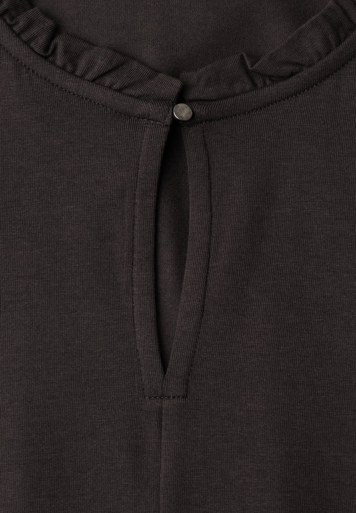 Basic Shirt mit Rüschen und Cut-Out-Detail