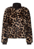 Fake Fur Blouson mit Strickdetails und Print