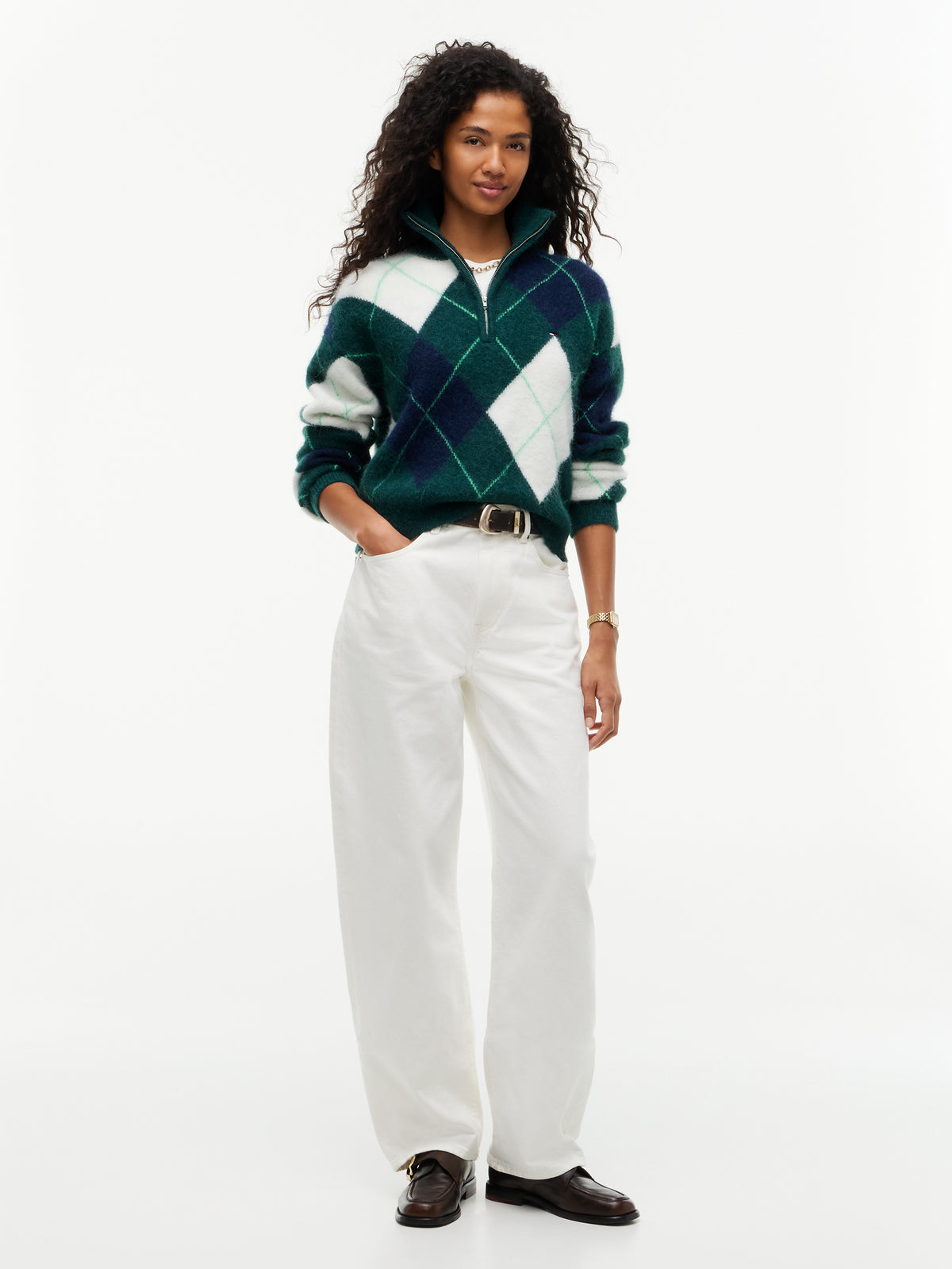 TJW FLUFFY QUARTER ZIP SWEATER