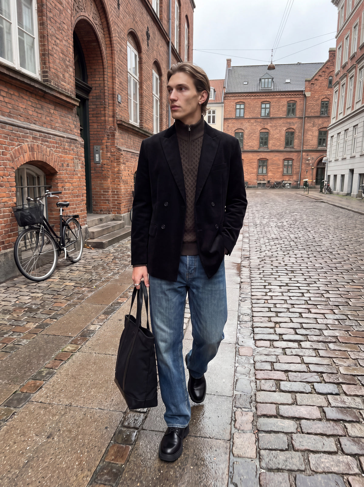 JPRBLUCALLUM CABLE KNIT HALF ZIP