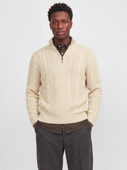 JPRBLUCALLUM CABLE KNIT HALF ZIP