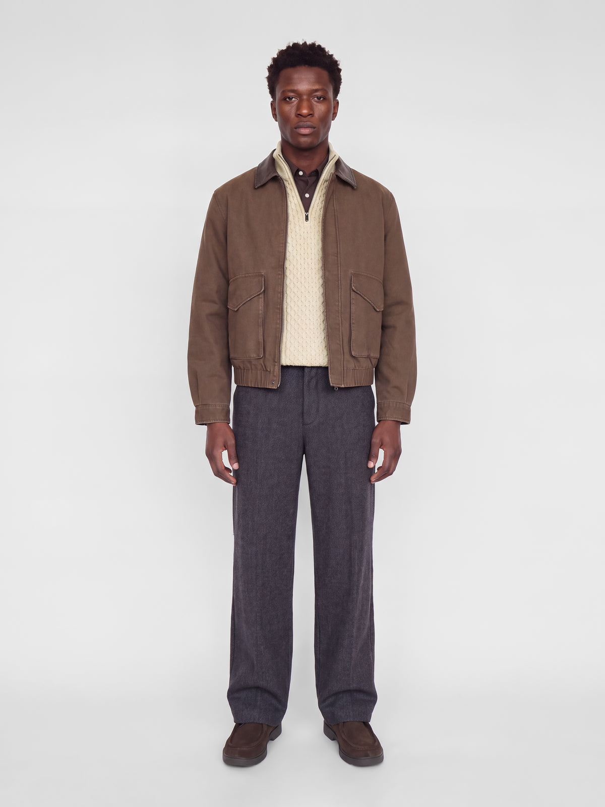 JPRBLUCALLUM CABLE KNIT HALF ZIP