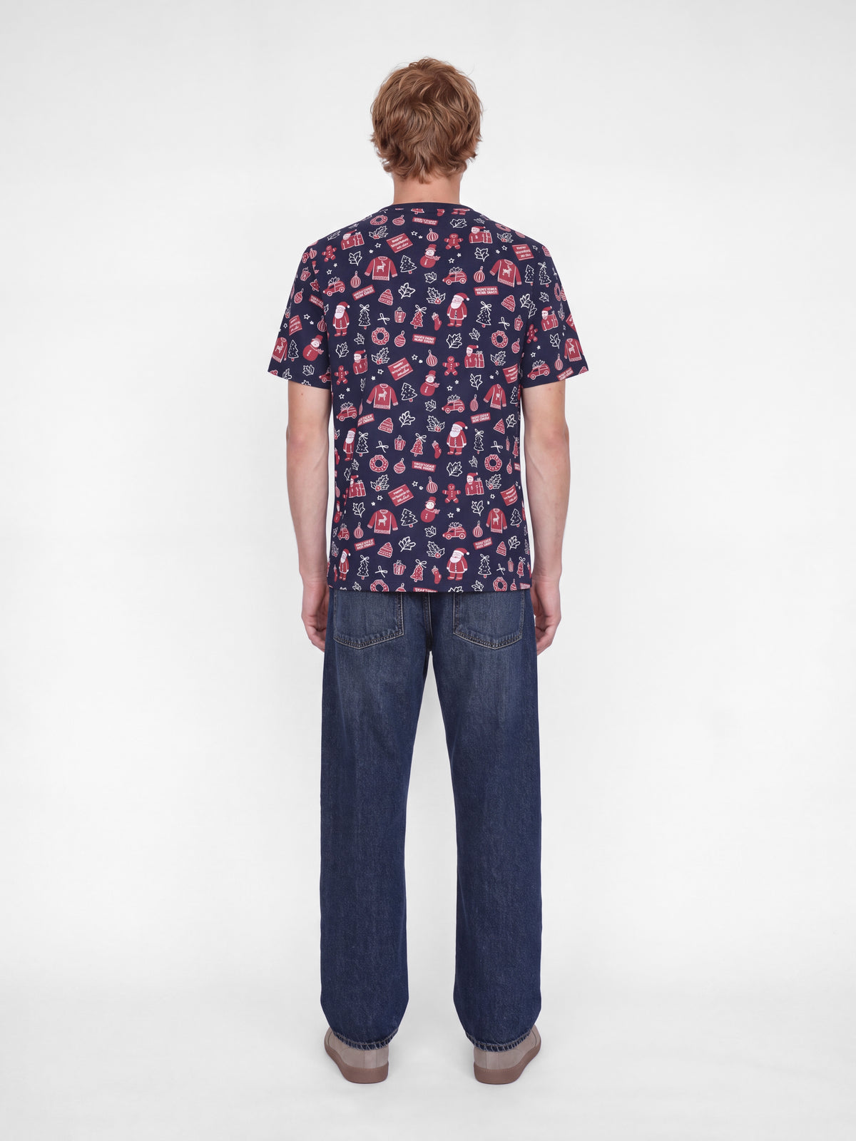 JJBELL XMAS AOP TEE SS CREW NECK