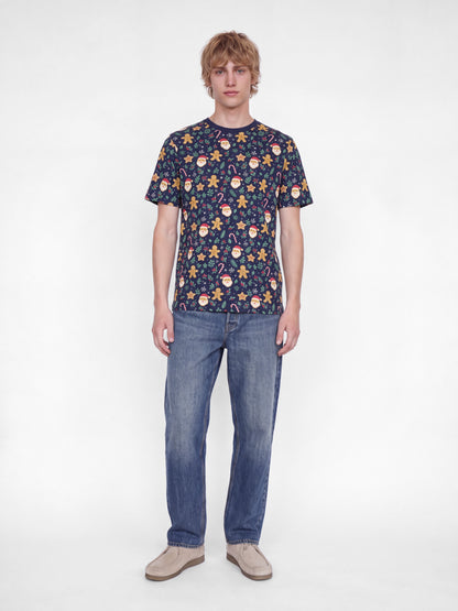 JJBELL XMAS AOP TEE SS CREW NECK